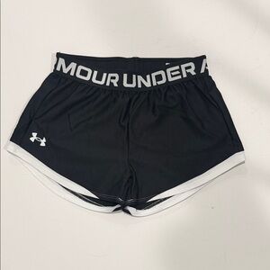 Under Armour Black Women's Athletic Shorts with White Trim